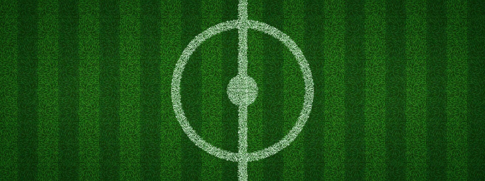 Top view of realistic soccer pitch center vector