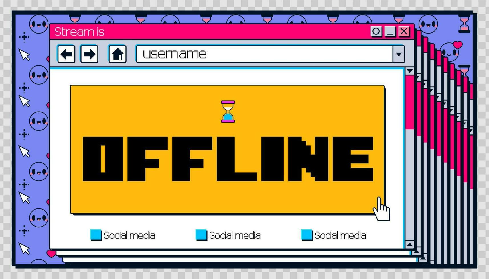 Stream is offline twitch background banner layout vector