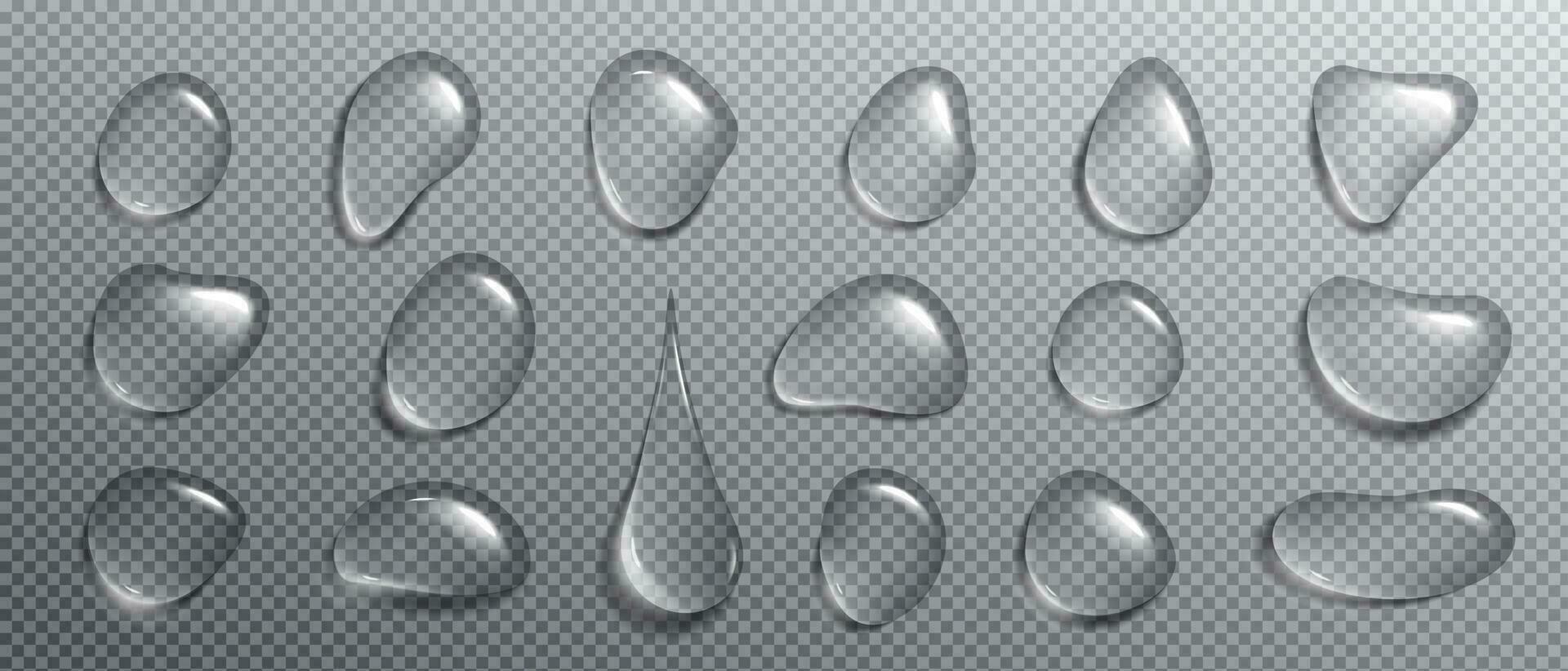 Realistic condensation water tears, vector droplet