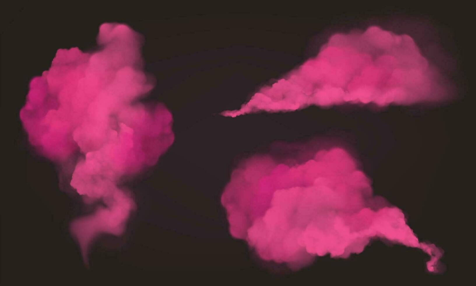 Vector realistic pink smoke, magic dust or powder