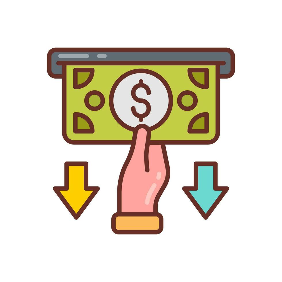 Withdrawal icon in vector. Illustration vector