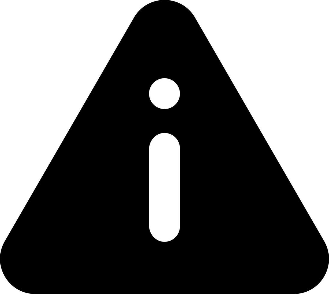 Warning glyph icon or symbol. vector