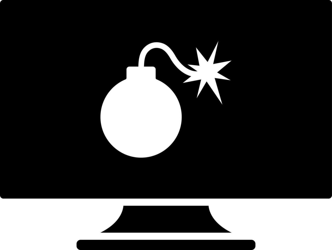 Online bomb blast icon for cybercrime. vector