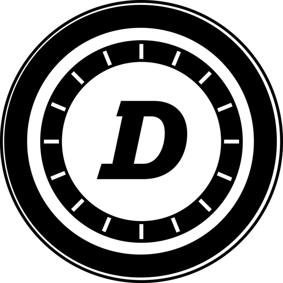 Illustration of crypto dogecoin icon. vector