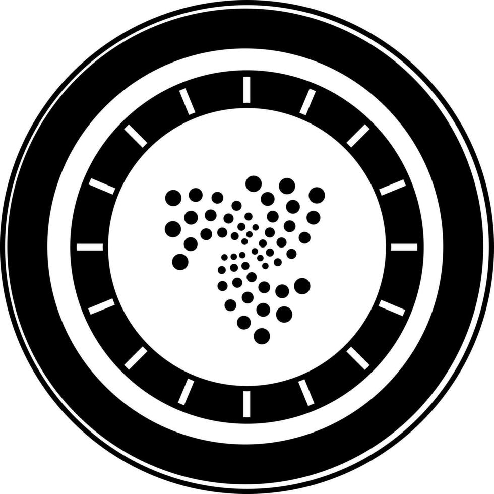 criptomoneda iota moneda glifo icono o símbolo. vector