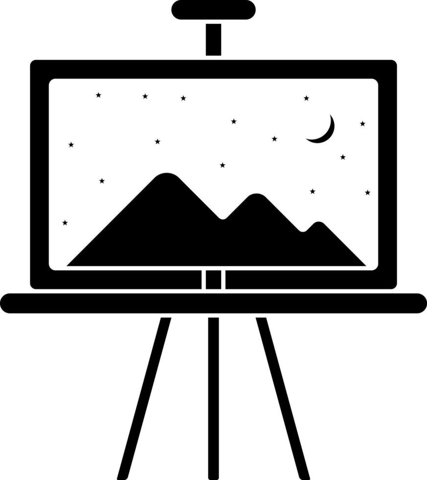 Wooden easel with place picture in illustration. vector