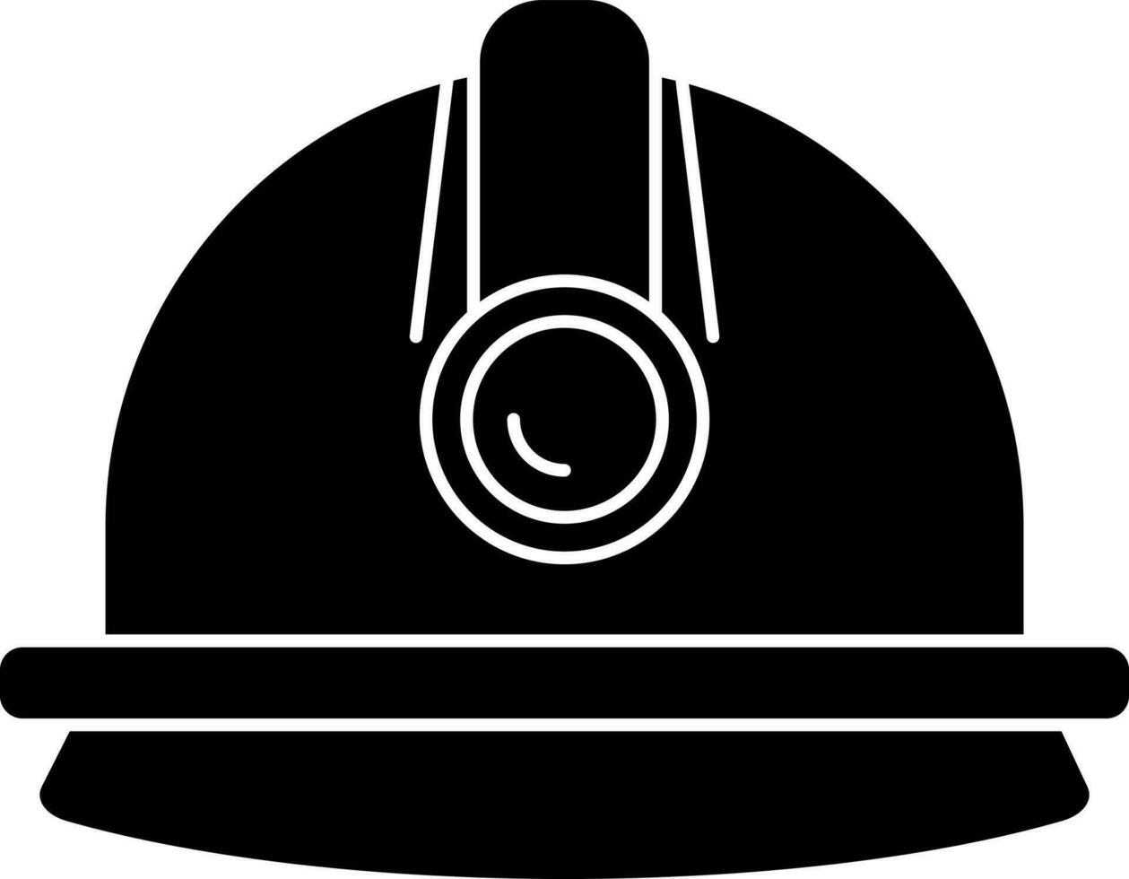 Glyph icon or symbol of construction helmet. vector