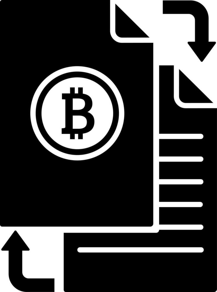 Cryptocurrency data transfer or exchange icon. Glyph sign or symbol. vector