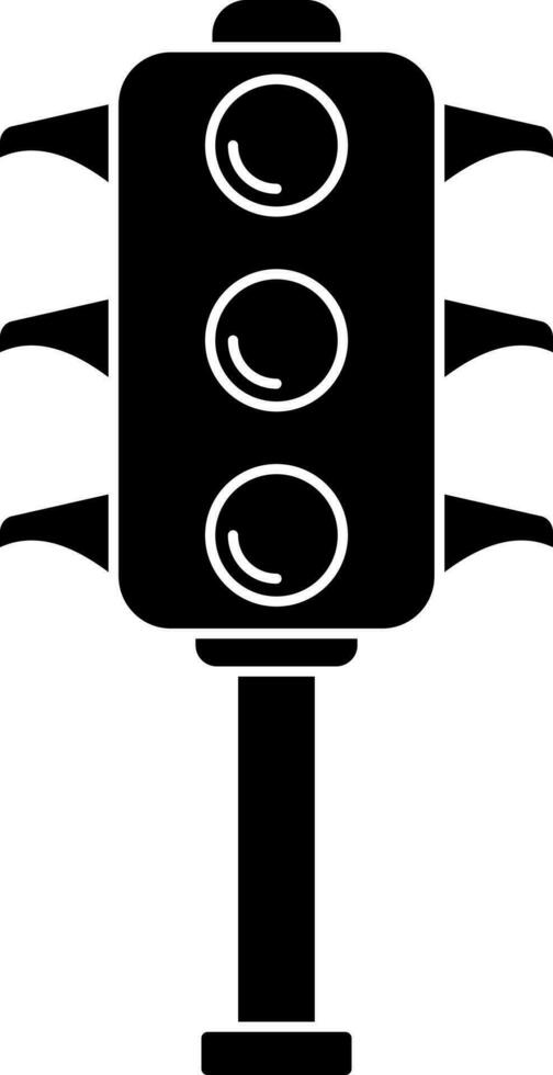 Glyph icon or symbol of traffic light. vector