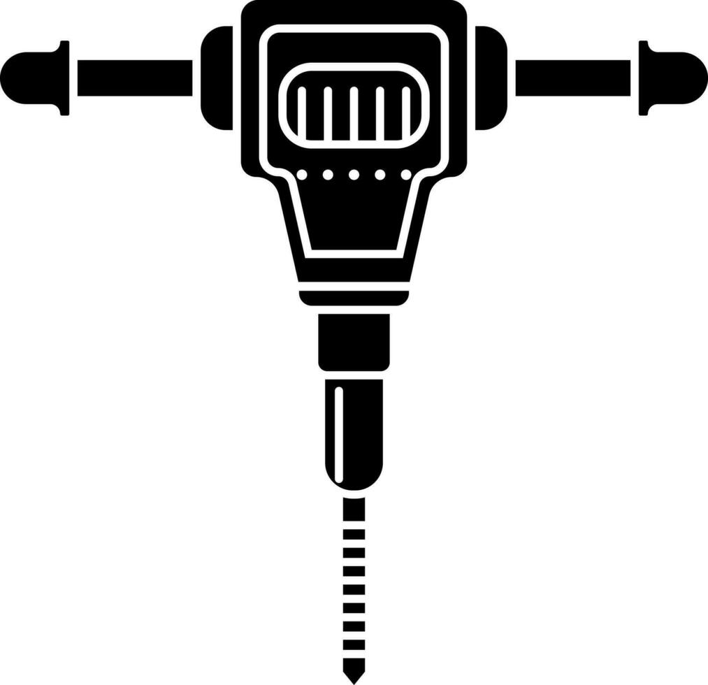 Flat style jackhammer icon. vector