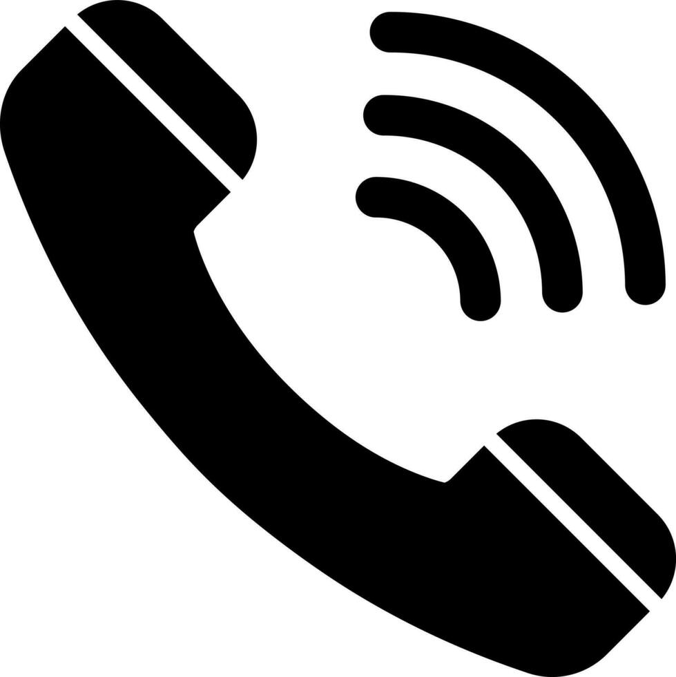 Illustration of phone call glyph icon. vector