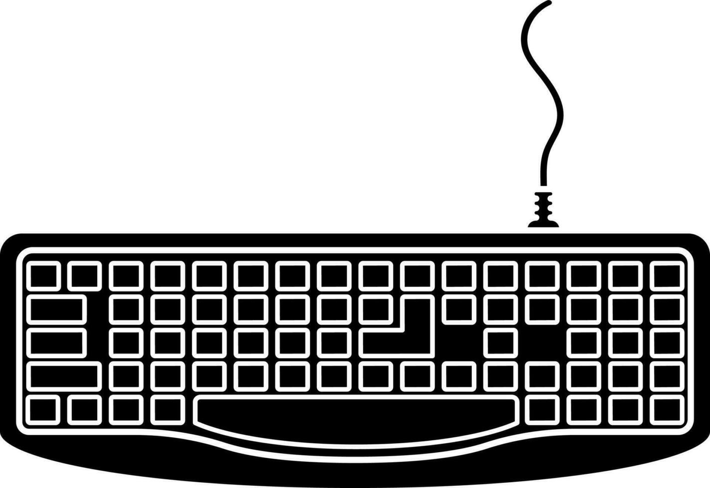 Key board icon with wire in illustration. vector