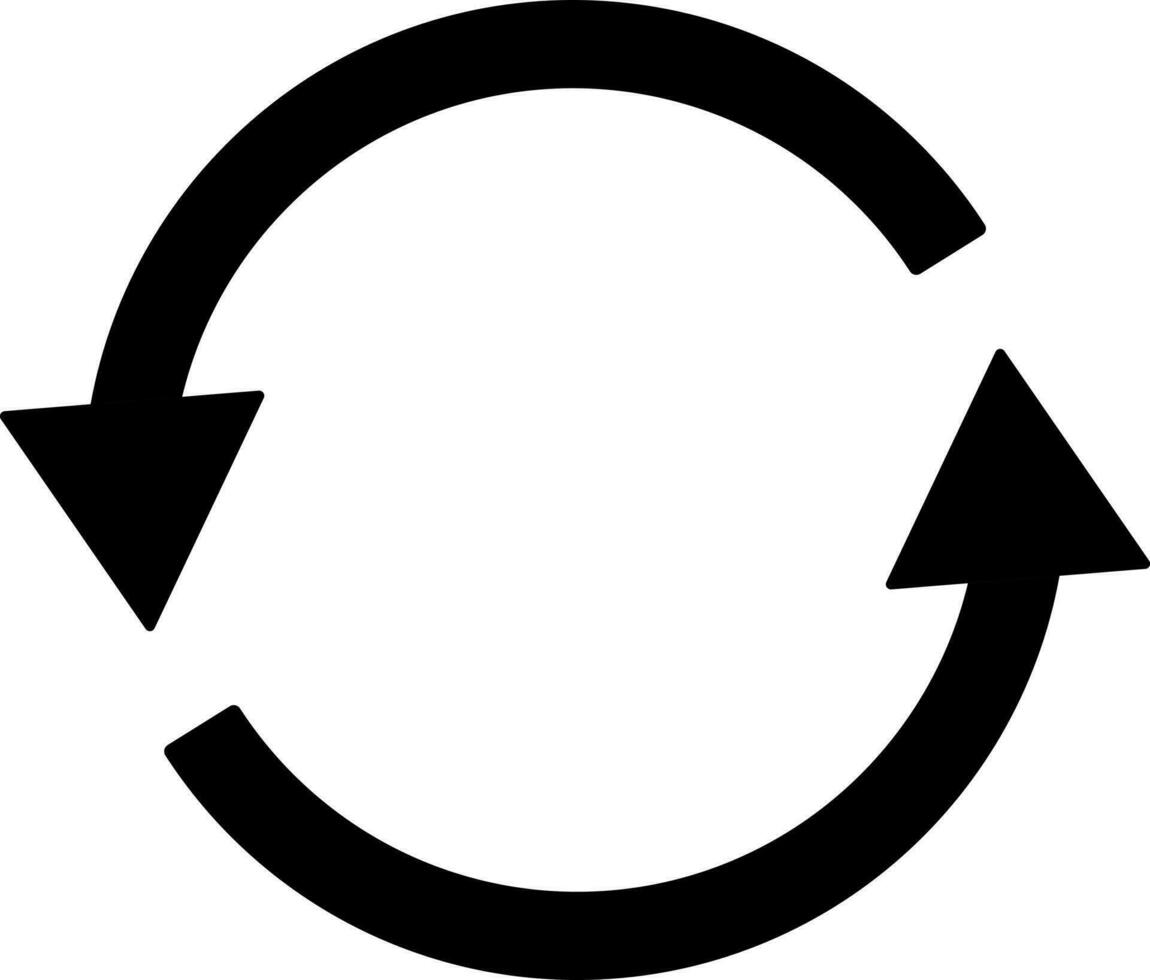 Exchange or sync icon in black color. vector