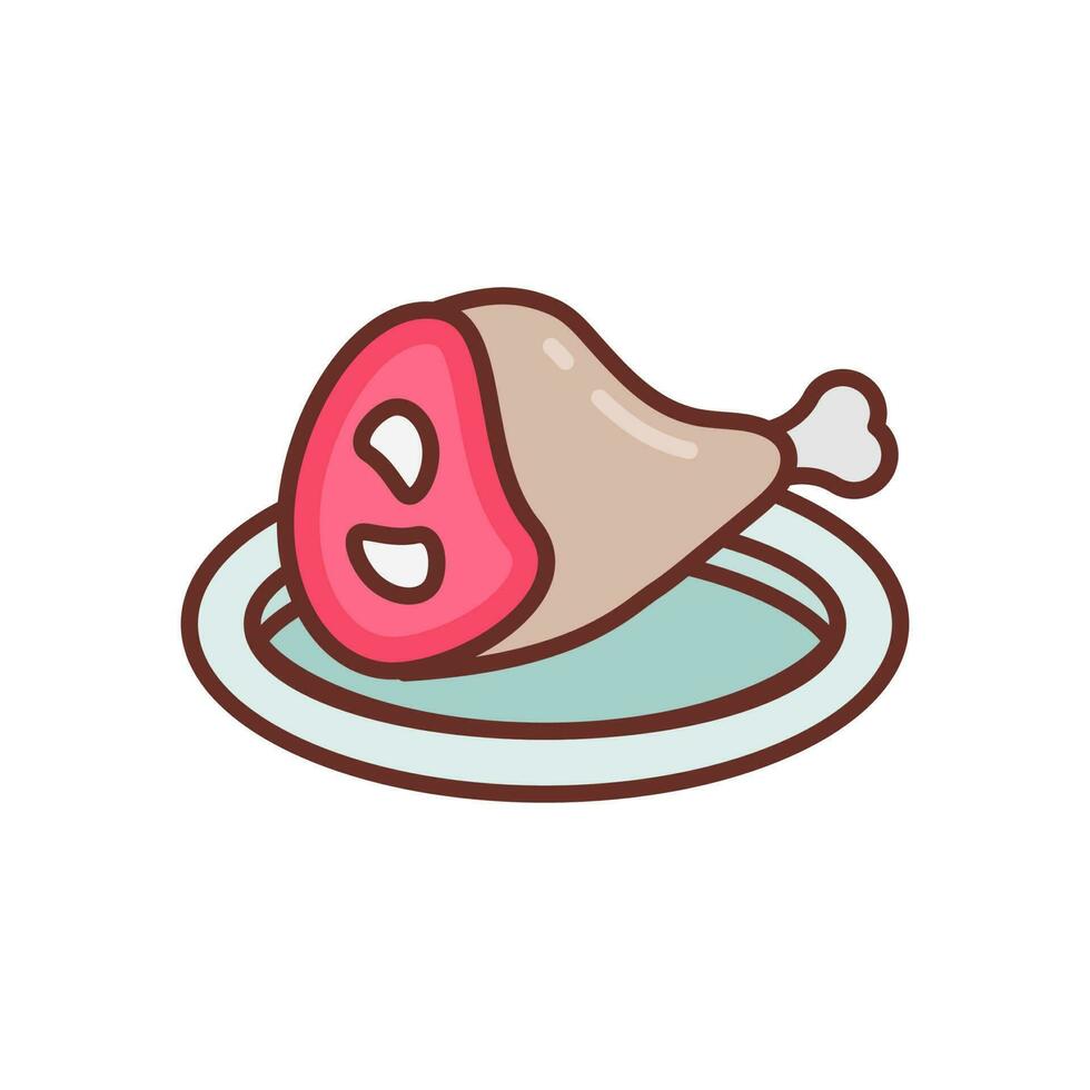 Ham icon in vector. Illustration vector
