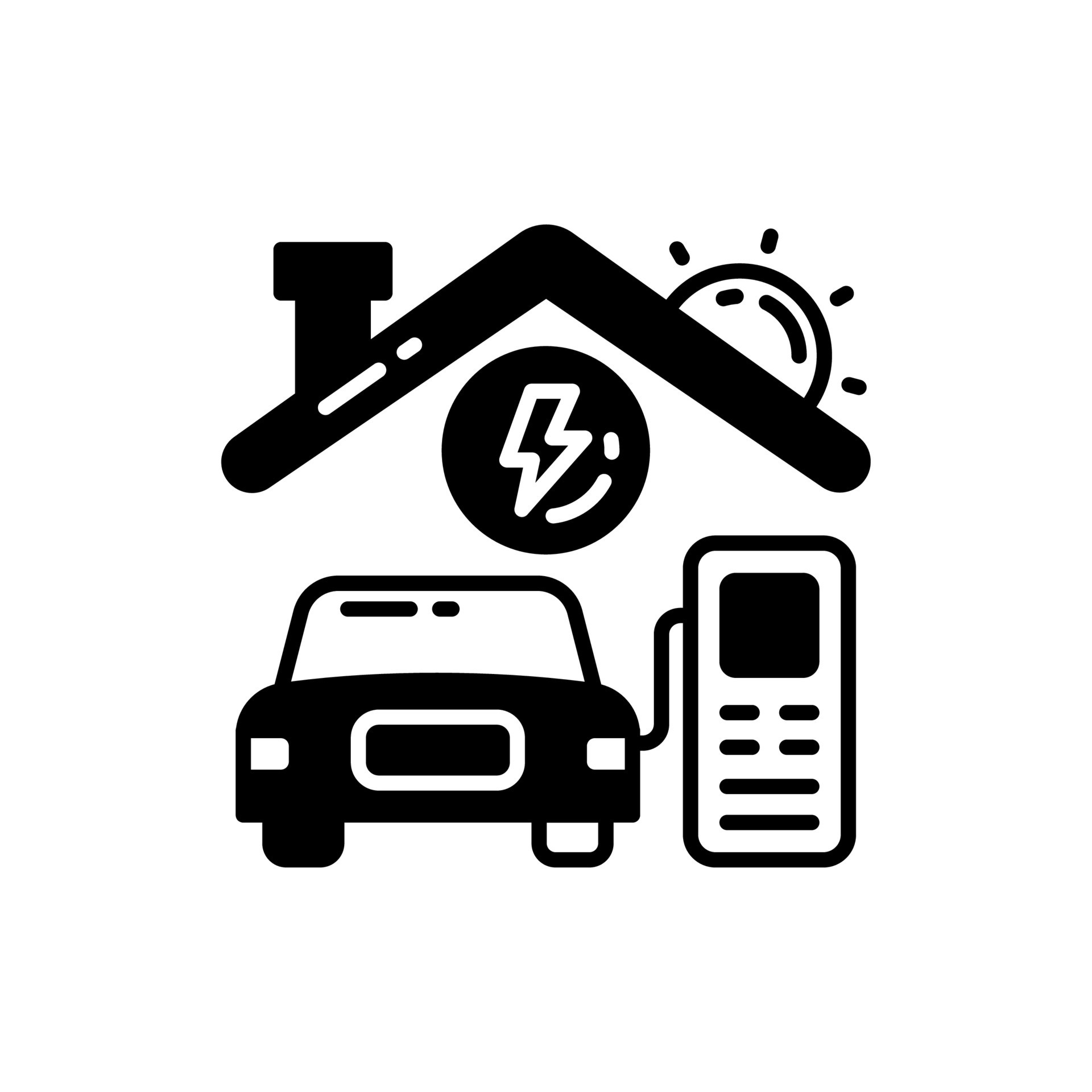 EV Home Alert Charging icon in vector. IllustrationEV Home Alert