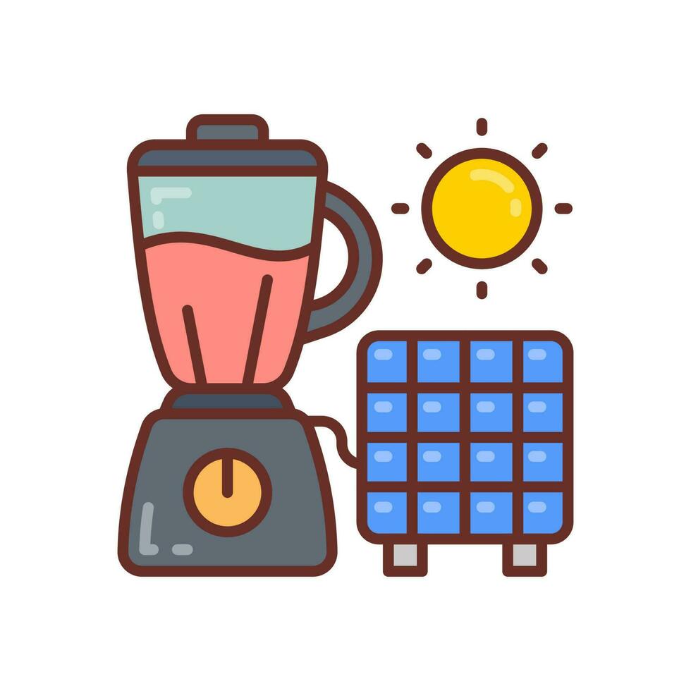 Solar Powered Blender icon in vector. Illustration vector