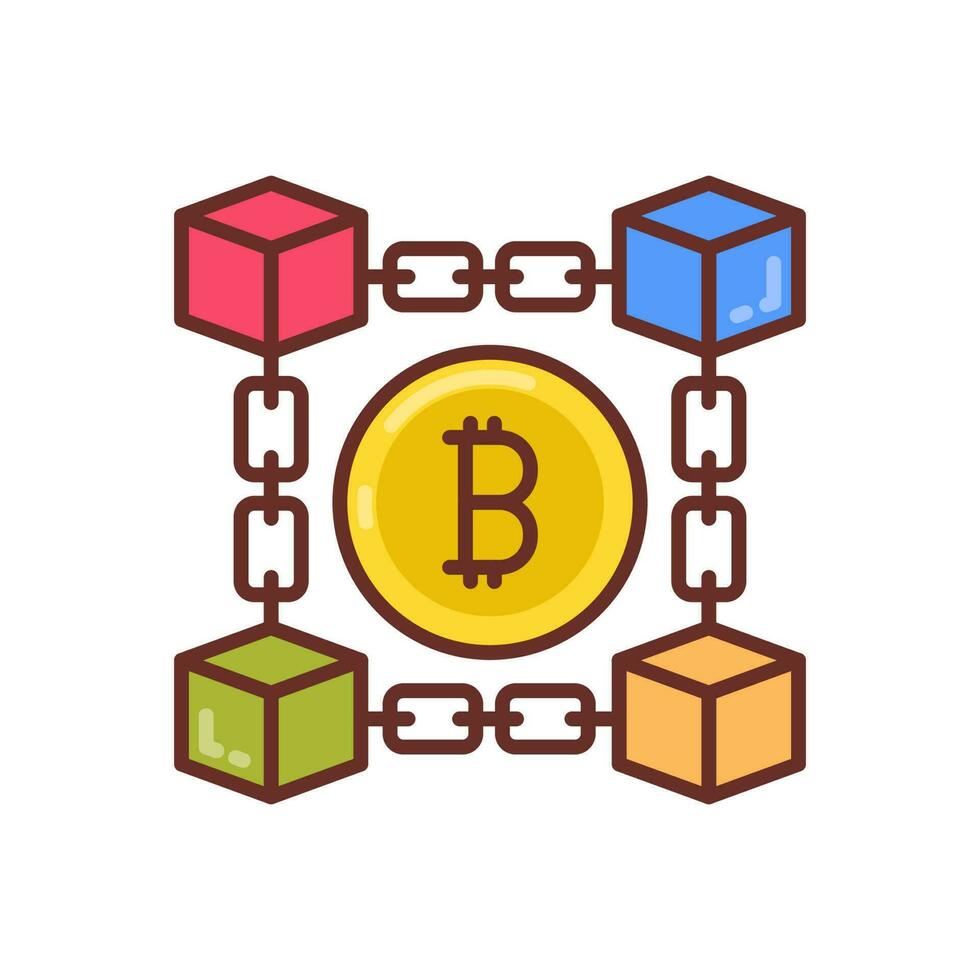 Block chain icon in vector. Illustration vector