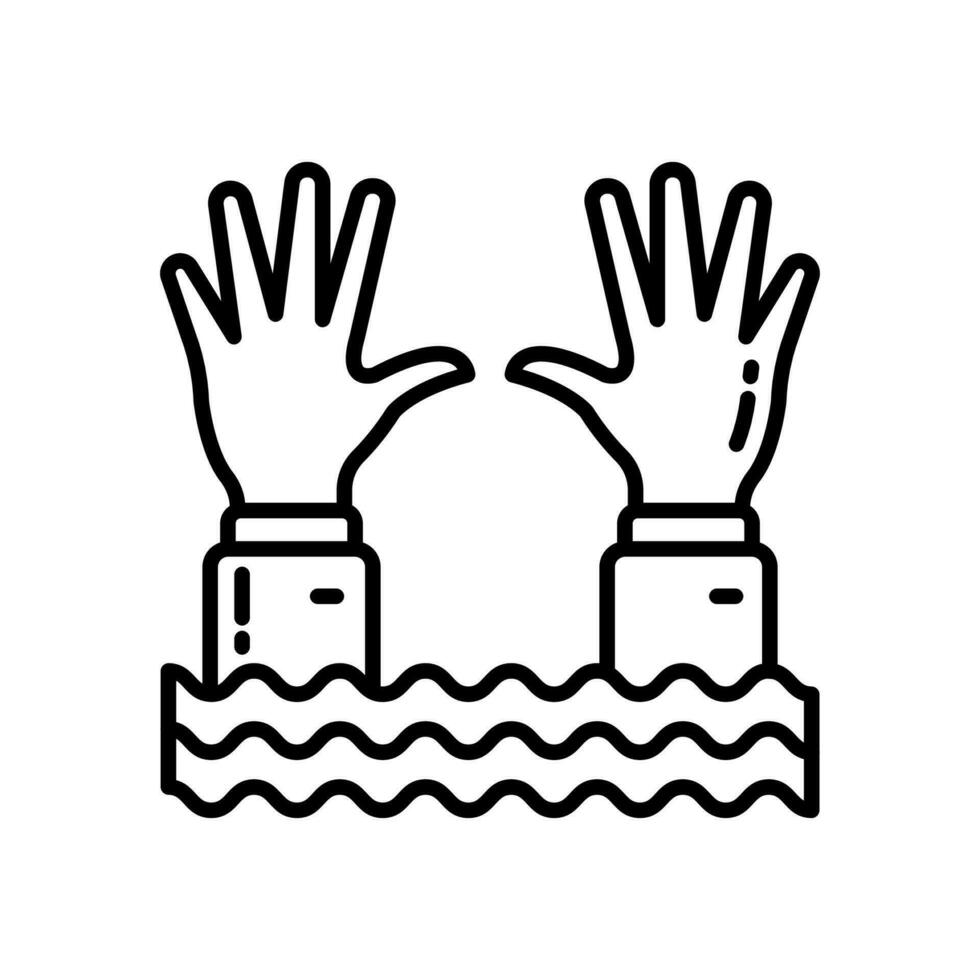 Drowning icon in vector. Illustration vector