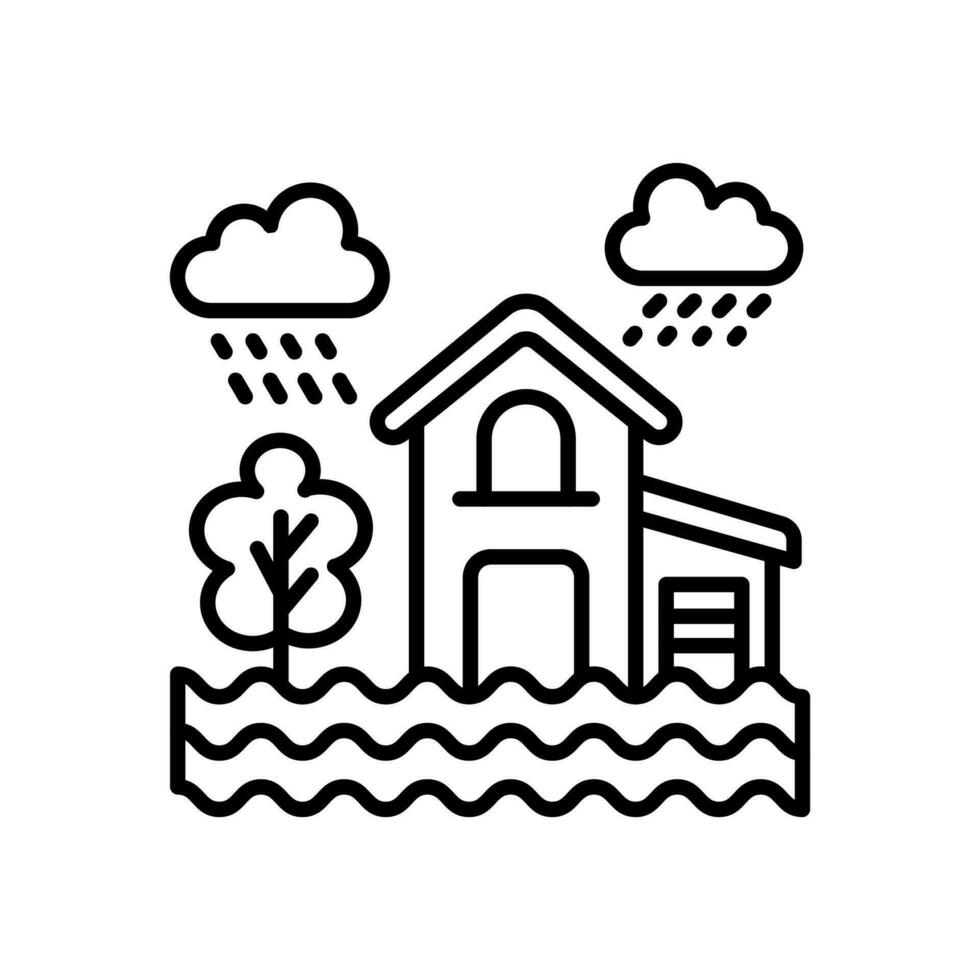 Flood icon in vector. Illustration vector