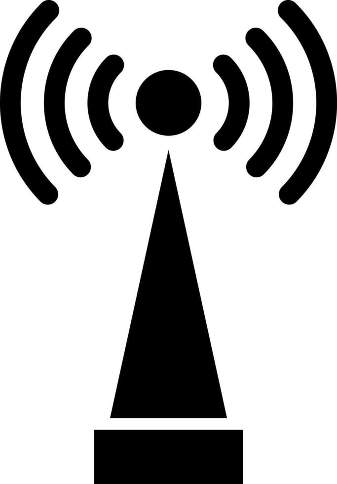 Signal tower icon in flat style. vector