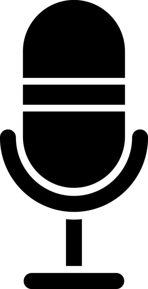 Microphone glyph icon. vector