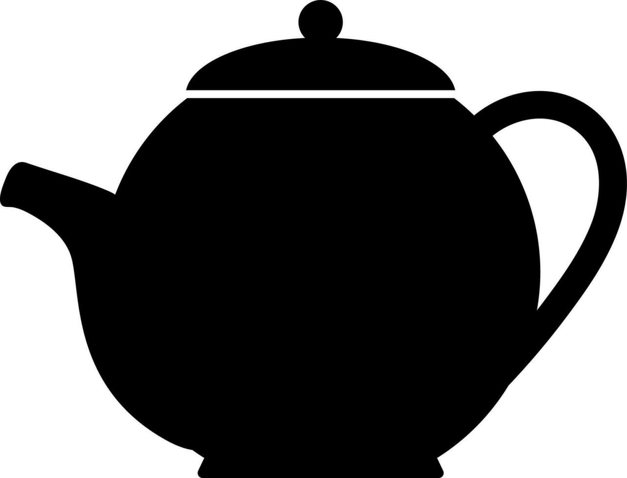 Black kettle on white background. vector