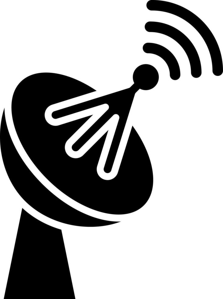 Glyph satellite dish icon or symbol. vector