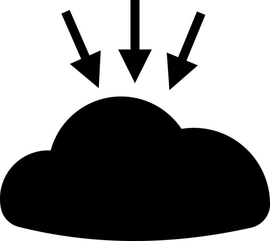 Black cloud and three arrow. vector