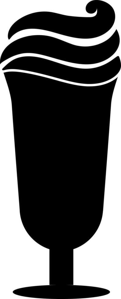 Decorated black cocktail glass. vector