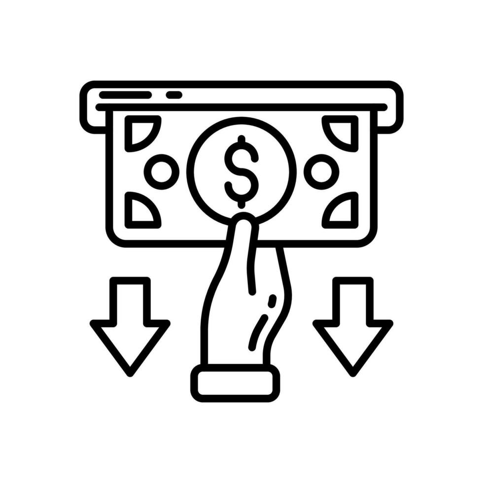 Withdrawal icon in vector. Illustration vector