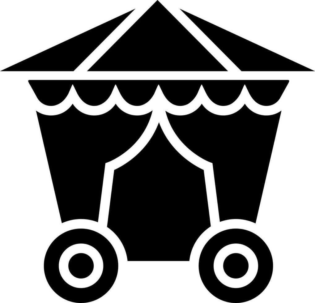 circo carro icono en plano estilo. vector