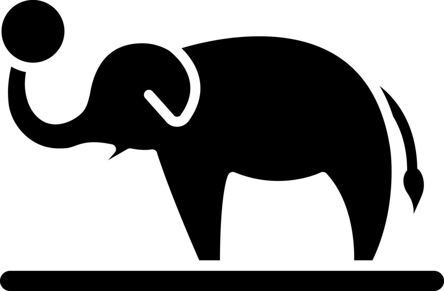 Elephant playing ball icon for circus concept. vector