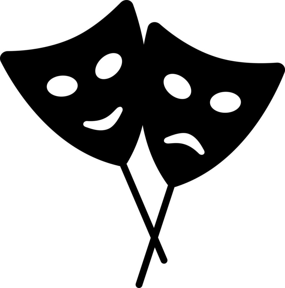 Happy and sad photo prop mask icon. vector