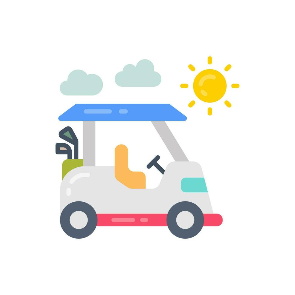 Solar Golf Cart icon in vector. Illustration vector