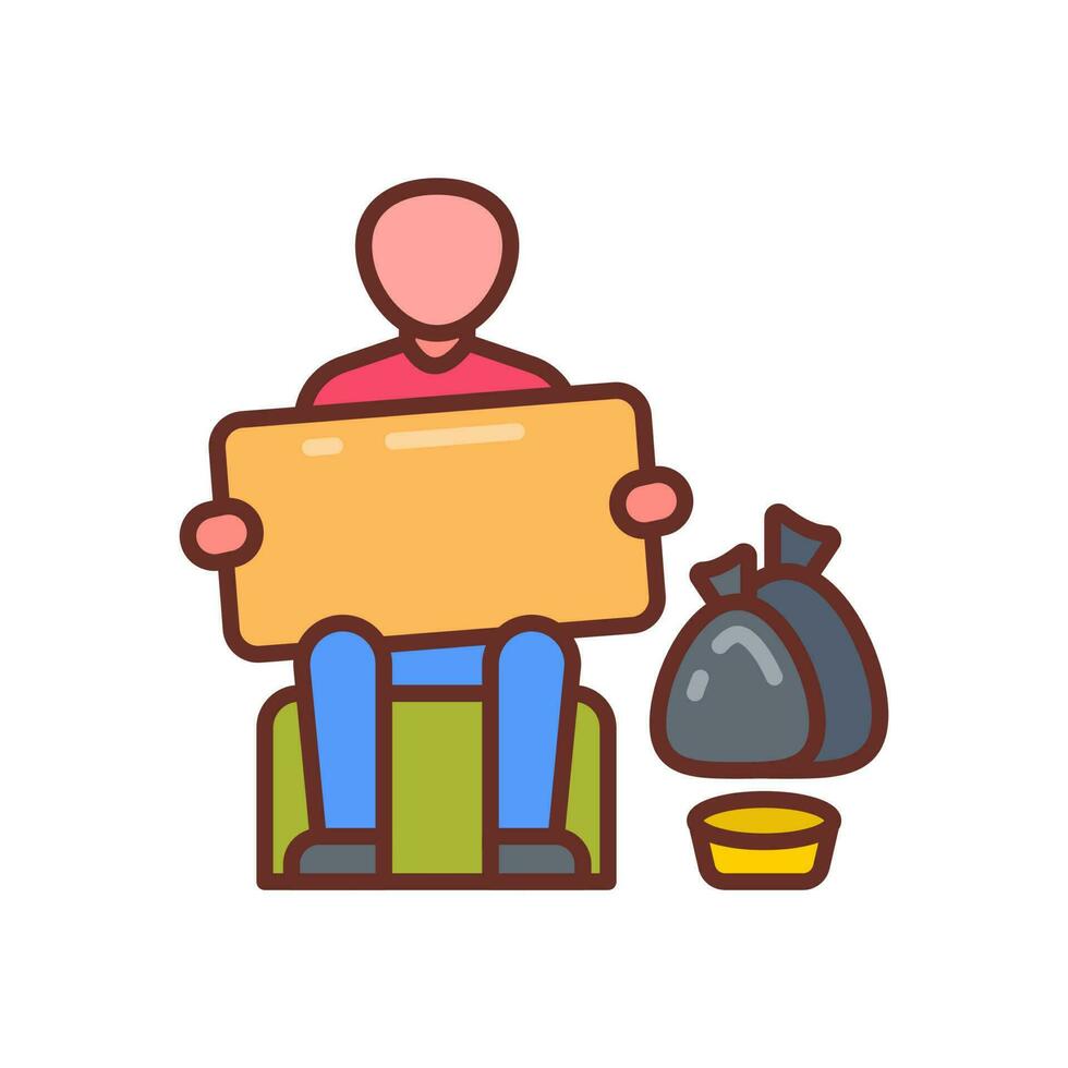 Homelessness icon in vector. Illustration vector