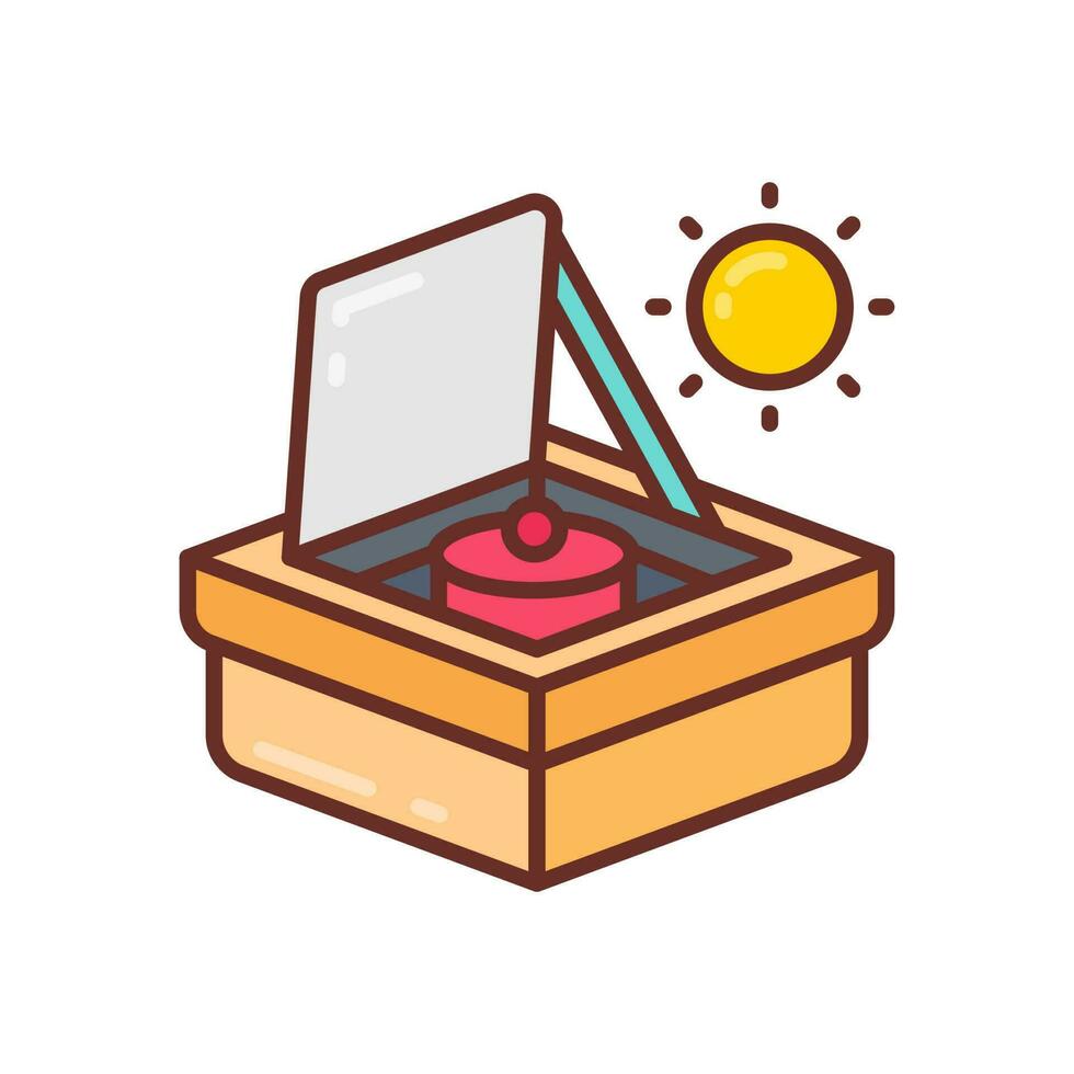 solar horno icono en vector. ilustración vector