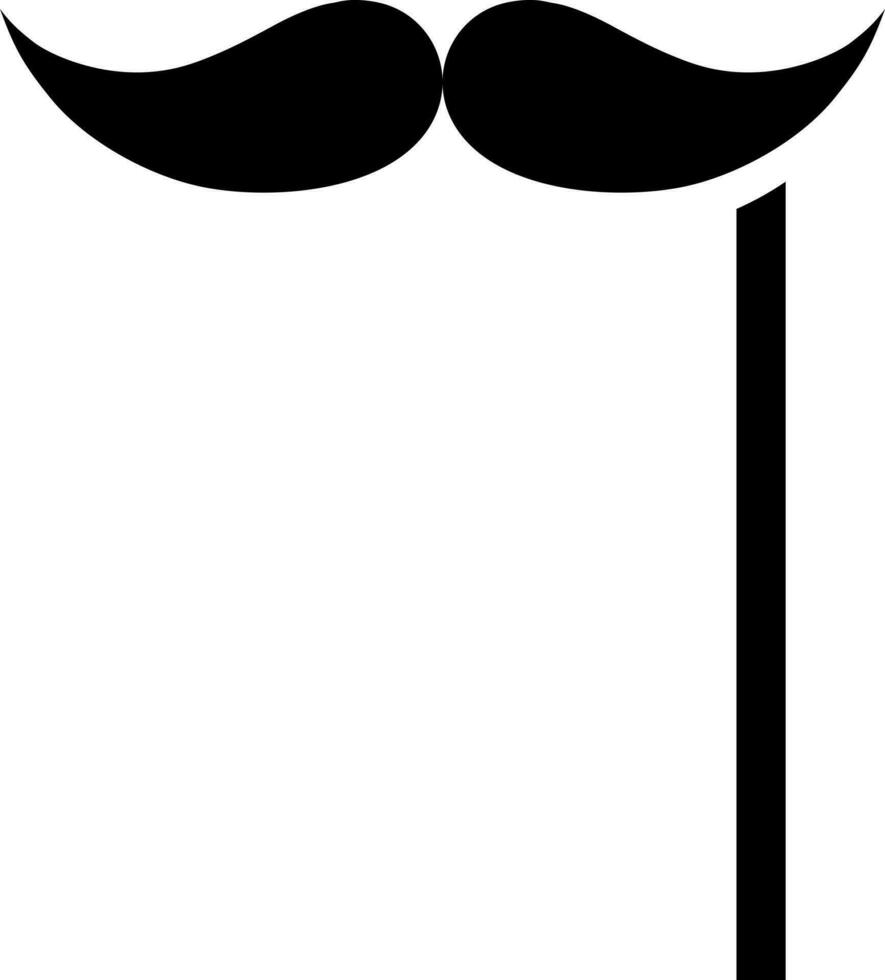 Bigote fiesta apuntalar icono o símbolo. vector