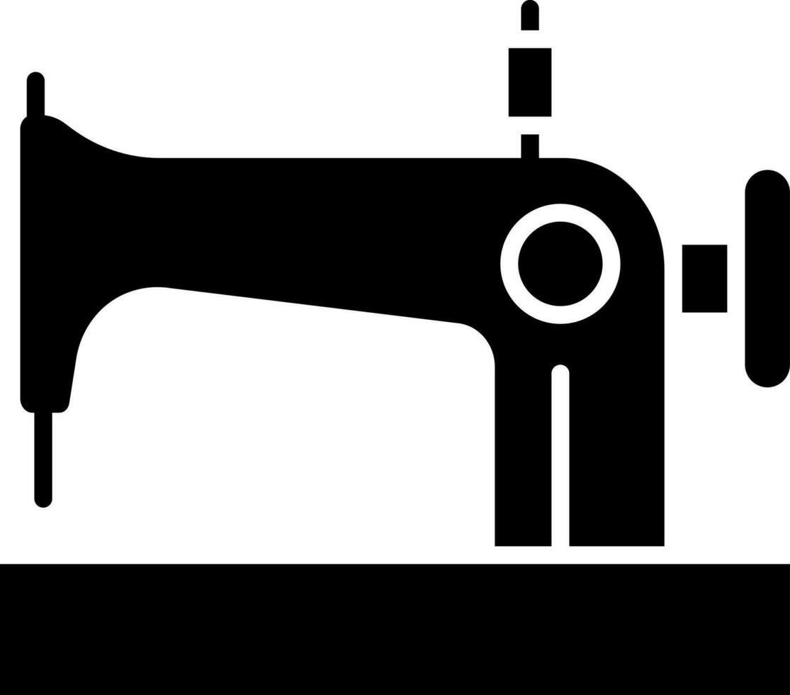 Sewing machine glyph icon. vector