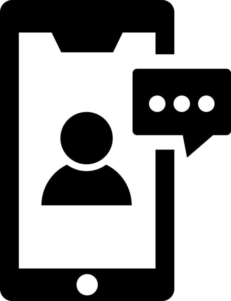 User chatting app in smartphone icon. vector