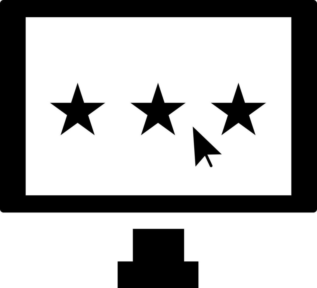 Star rating icon on desktop in flat style. vector
