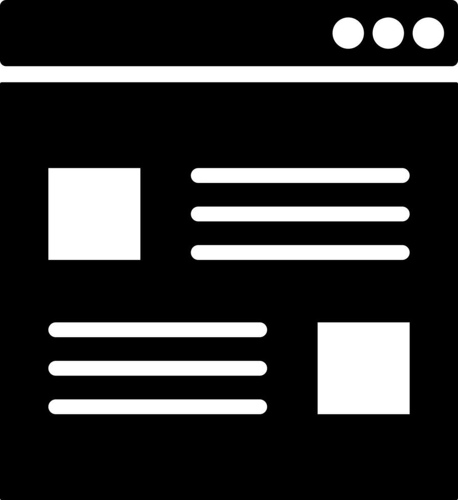 Web browser window icon in flat style. vector