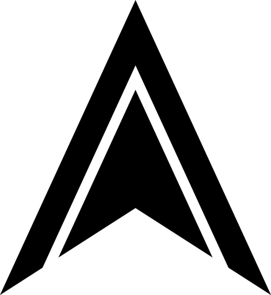 Glyph illustration of navigation arrow. vector