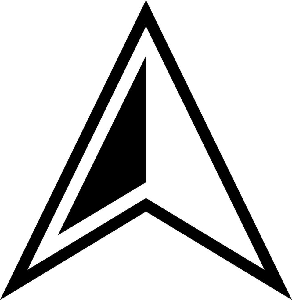 Glyph illustration of navigation arrow. vector