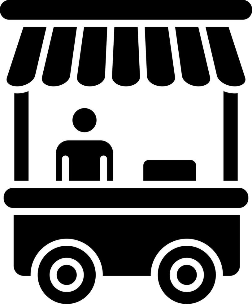 Food cart glyph icon or symbol. vector