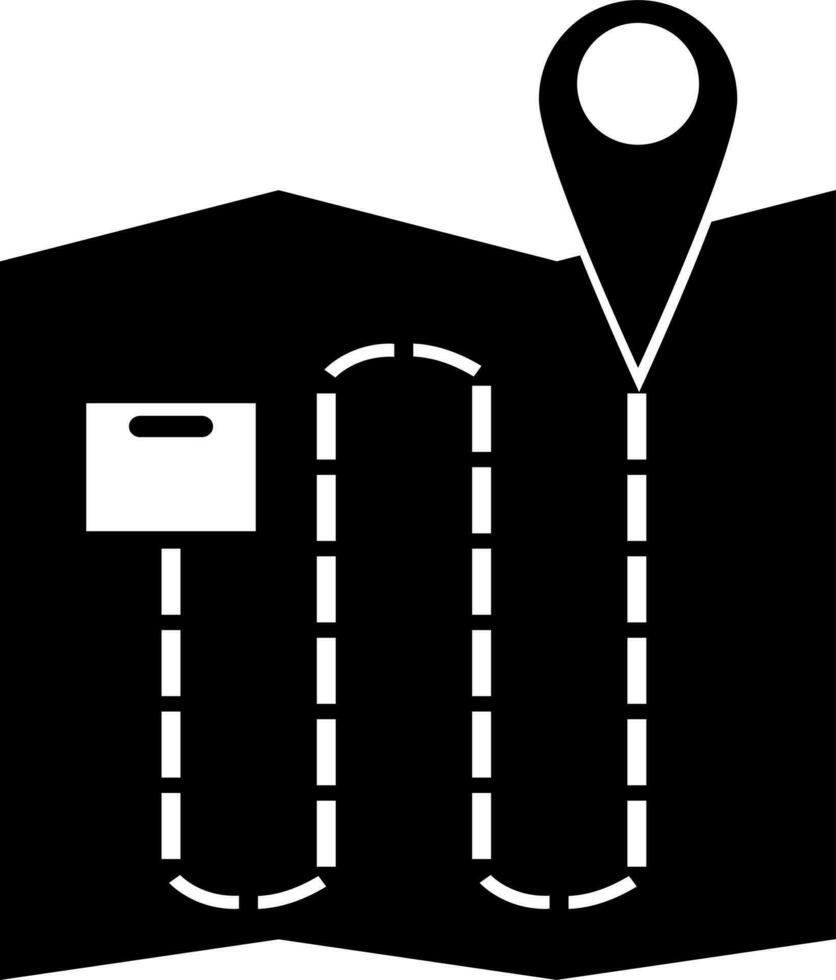 Parcel delivery location icon in flat style. vector