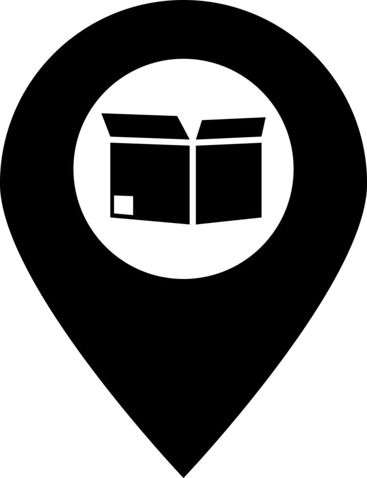Delivery parcel location tracking glyph icon. vector