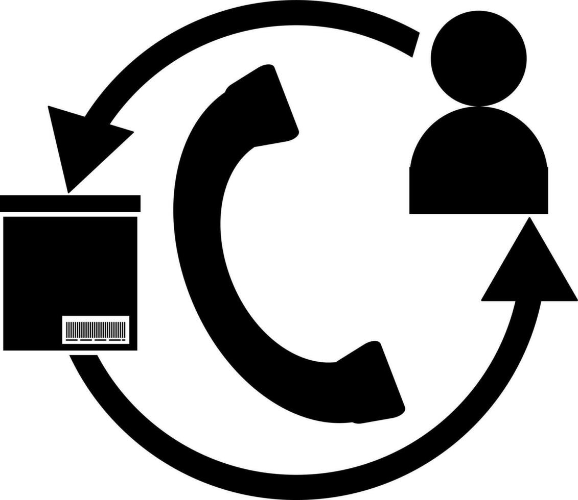 Flat style online parcel exchange icon. vector