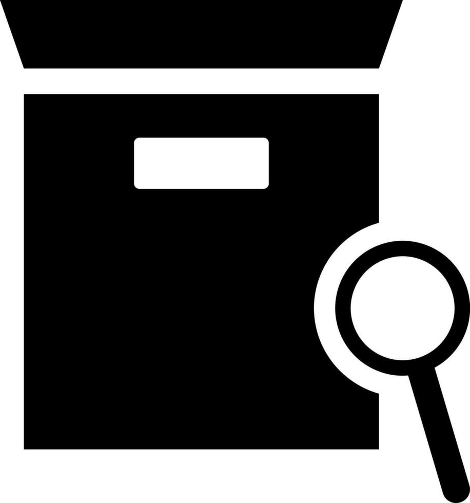 Search or tracking parcel glyph icon or symbol. vector