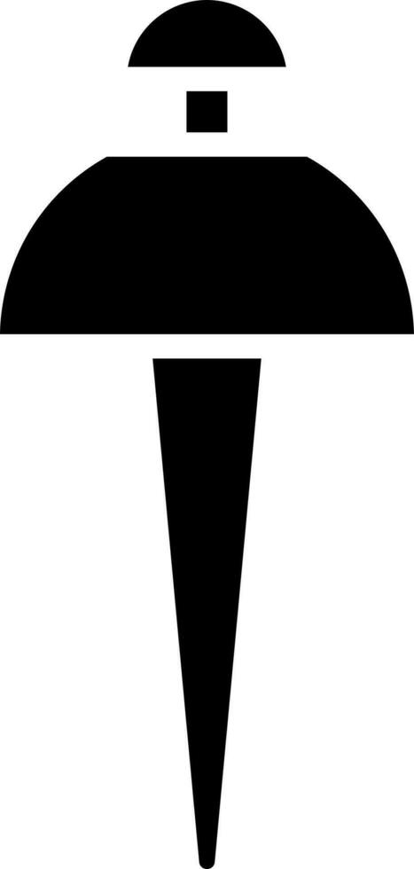 Pushpin icon in black color. vector