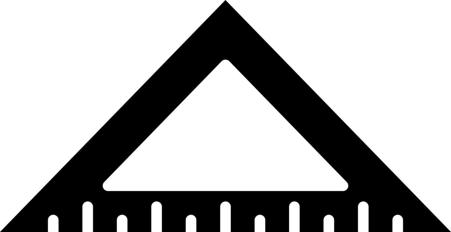 Triangle ruler scale glyph icon. vector